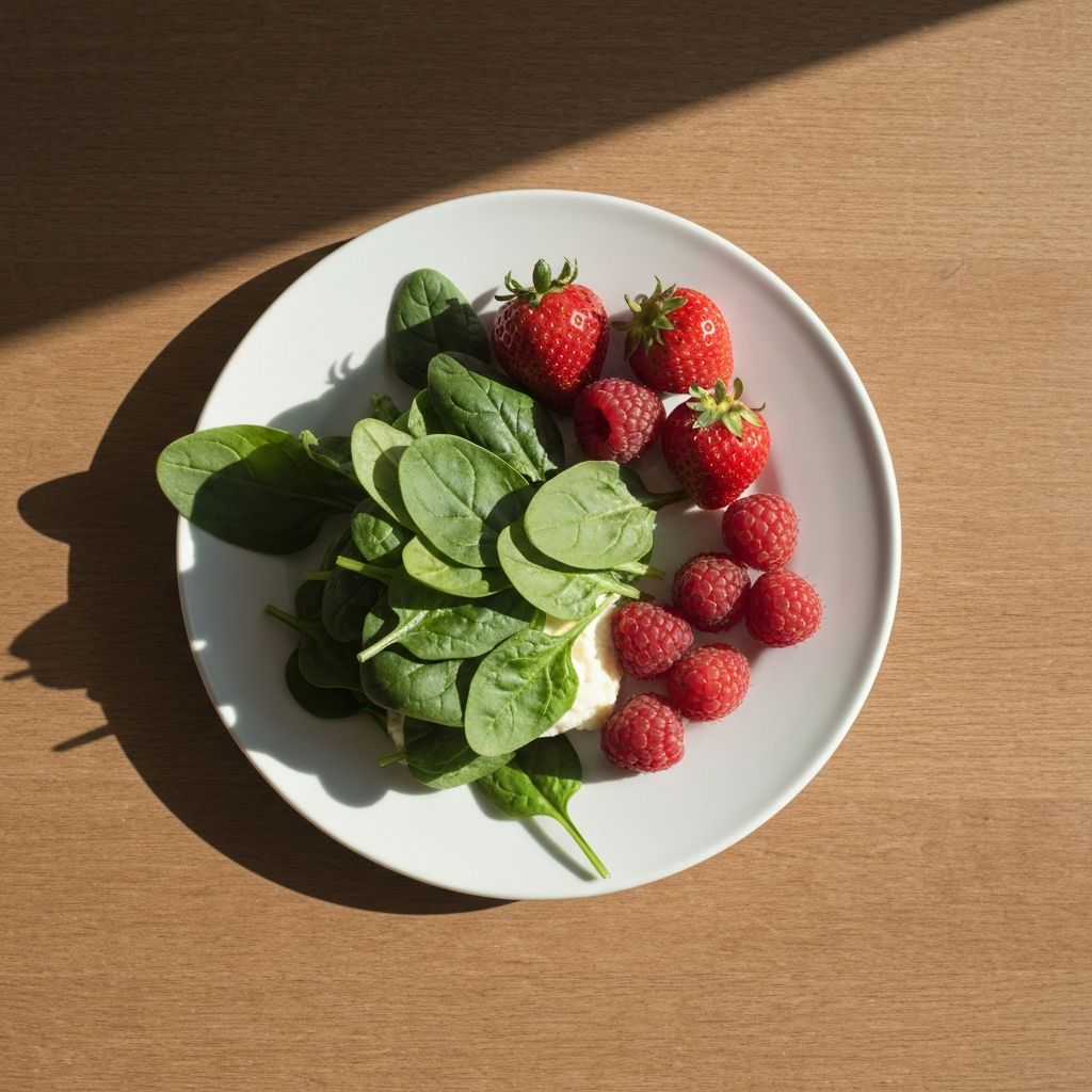Minimalist plate with seasonal items
